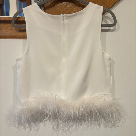 White Feather Trim Top - Picture 4 of 6